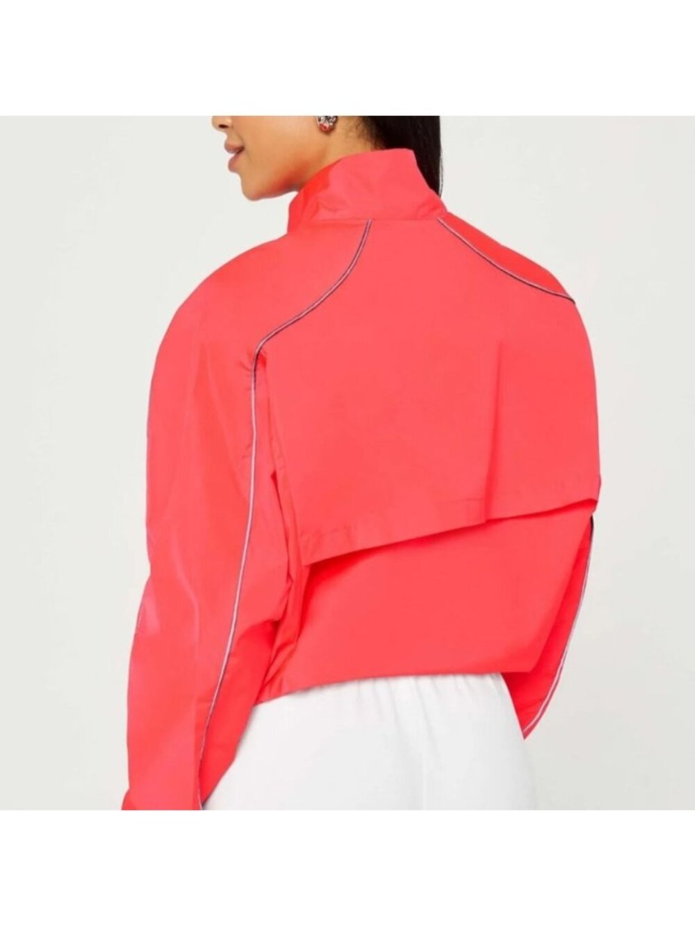 Fabletics Tempo Lightweight Windbreaker in Neon Coral, L